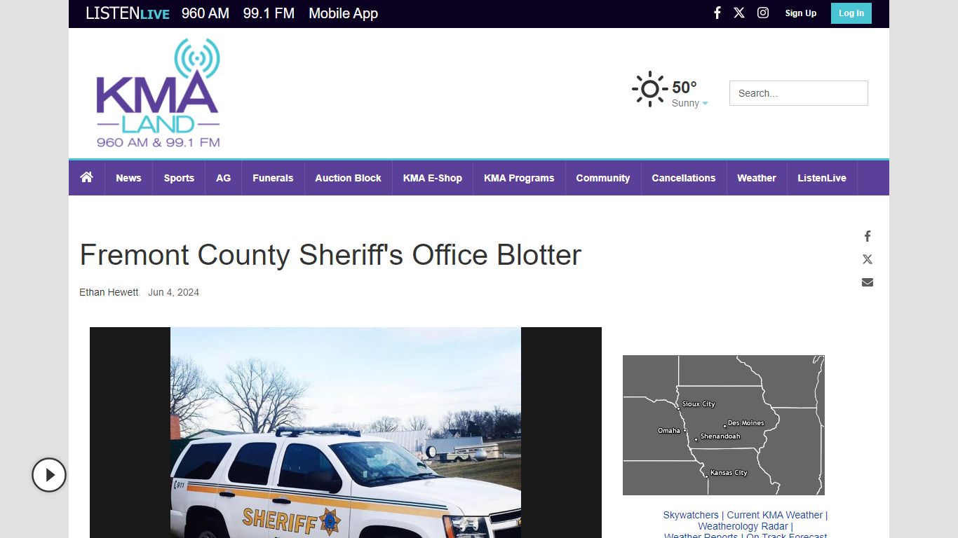 Fremont County Sheriff's Office Blotter | News | kmaland.com